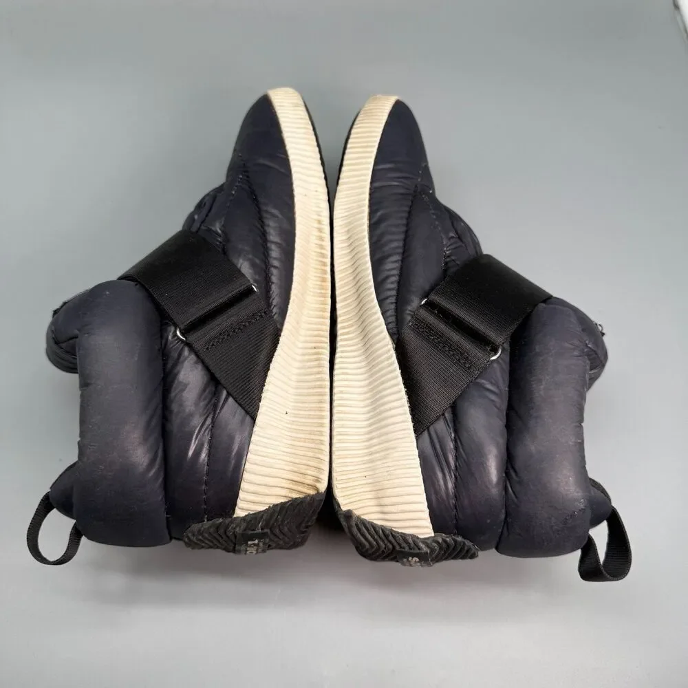 Sorel Out 'N About Puffy Boots Women's 8 Navy Blue Waterproof Hook & Loop Strap